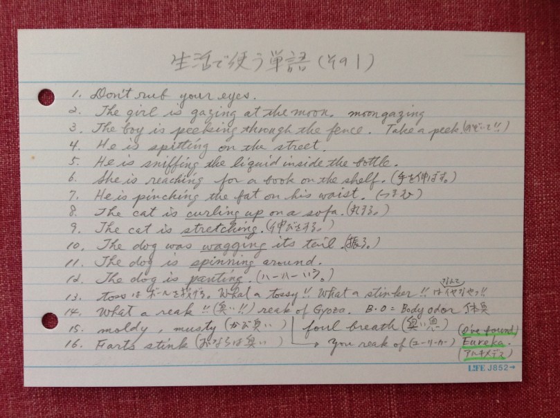 語学の勉強に今も昔も必要なものは、自分の単語帳、鉛筆、それと消しゴムです！丸写しはダメですよ！
