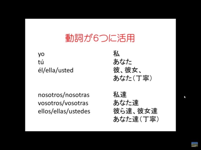 vosotros/vosotras 中南米では使いません！yoと親しいもの同士で使うtú 、él/ellaとusted(初対面の相手単数)、nosotros、ellos/ellas/ustedesで必ず主語と一緒に覚えるのがオススメ！
